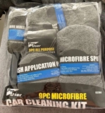 מארז מיקרופייבר 9 חלקים לשטיפת רכבים